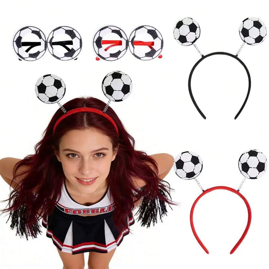 2 chiếc băng đô cổ vũ World Cup, phụ kiện cổ vũ, trang trí tiệc ăn mừng bóng đá, phụ kiện du lịch, băng đô cài tóc, vương miện cài tóc. - Nhiều màu - Xem 1