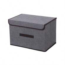 High Quality Foldable Fabric Storage Box With Lid, Clothes, Underwear, Socks Organizer For Closet - Grey - View 5