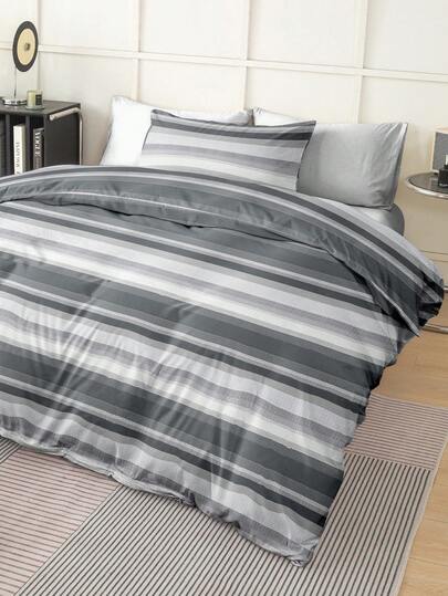 Juego de 3 piezas de funda nórdica con estampado geométrico de líneas, hecho de tela de fibra ultrafina de alta calidad, suave y transpirable, apto para todas las estaciones, lavable a máquina, no se decolora fácilmente, no se pelea, antiencoger, resistente a las arrugas, decoración de dormitorio bohemia/rústica/minimalista moderna, fácil de mantener, apto para cama king/queen/doble/individual, ideal para el hogar, dormitorio, apartamento, habitación de invitados, casa de vacaciones, habitación de alquiler y como regalo.