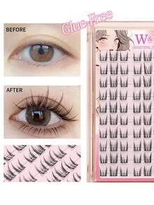 Waloshow 10 Rows Curled False Eyelashes, Basic Cosmetic - Black - View 1