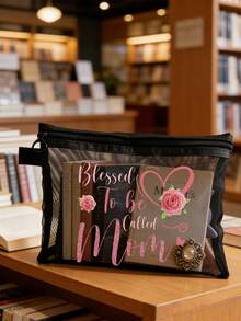 Túi đựng mỹ phẩm lưới dành cho nữ, Túi đựng mỹ phẩm quà tặng Ngày của Mẹ với dòng chữ "Được gọi là Mẹ", Túi lưới chủ đề Ngày của Mẹ, Túi đựng mỹ phẩm du lịch dung tích lớn dành cho nữ - Nhiều màu - Xem 5