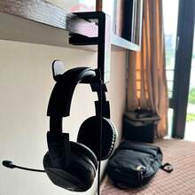 1 pieza Soporte ajustable y giratorio para auriculares con abrazadera de estilo ABS | Agarre resistente | Gestión de auriculares para juegos, turbina eólica, situación de conmutación | Diseño moderno, relacionado con los juegos, jugador, tapa abatible - Multicolor - Ver 11