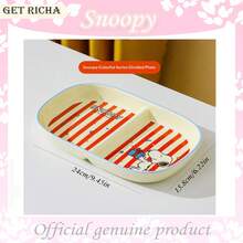 Snoopy Ceramic Divided Plate, Adult Weight Loss Tableware, Cute Breakfast Plate - Multicolor - View 2