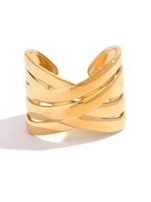 Bộ 2 nhẫn nữ bằng thép không gỉ mạ vàng, kiểu dáng đơn giản, dày dặn, có thể đeo chồng lên nhau, trang sức quyến rũ, thích hợp đeo hàng ngày, đi nghỉ mát, hẹn hò, làm quà tặng ngày lễ. - Nhiều màu - Xem 6