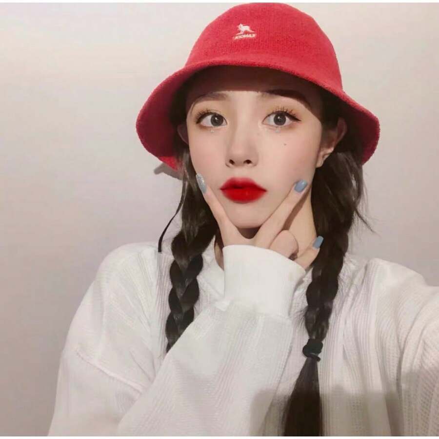 KANGOL Kangaroo Round-Brimmed Fisherman Hat With Sunshade Cap, Stylish And Versatile, With Circle-Shaped Fabric Towel, Extremely Popular.Hat . BVPU - 白色圓頂毛巾料 - 查看 1