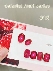 10ml Spring/Summer New Fruit Gift Box Cat Eye Jelly Nail Polish 2026 Colorful Fruit Series Ice Transparent Pink Green Glass Bead Cat Eye Nail Art Supplies, Grape Cat Eye, Blueberry Cat Eye - Multicolor - View 31