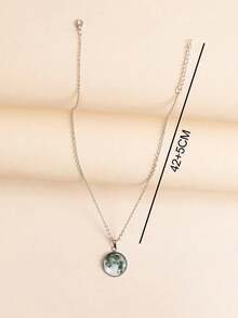 1pc Fashionable Galaxy Pattern Glow In The Dark Pendant Necklace For Teen For Birthday Gift - Blue - View 4