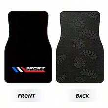 4pcs Sports Style Car Floor Mats, Double Line Design, Fit For All Models, Sedans, SUVs - Multicolor - View 3