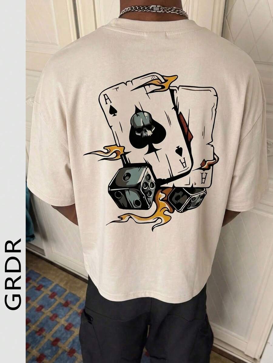 GRDR 男士时尚印花宽松短袖T恤 | 精致设计 | 夏季必备 | 百搭易配 | 展现你的风格