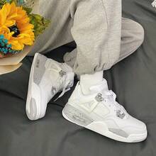 Women's Retro Air Cushion Casual Sneakers, White & Grey,Inspired Design Mesh & Leather Athletic Trainers, Breathable - 白灰 - 查看 7