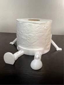 Creative Human-Shaped Toilet Paper Holder - Interesting Sitting Posture Design, ABS Plastic Material, Bathroom Tissue Paper Storage/Novelty Home Decor/Desktop Organizer, Suitable For Home/Adult/Teenager, Bathroom/Bedroom/Living Room, Halloween/Thanksgiving/Christmas Gift, Gift For Friends/Family/Hostess, Minimalist Ins Style (Toilet Paper Holder/Bathroom Storage/Fun Home Decor/Gag Gift/Unique Gift/Bathroom Accessory/Desktop Organizer) - Multicolor - View 9