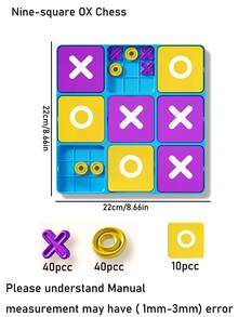 新款9格XO井字棋盘早教亲子桌面游戏，亲子互动训练逻辑思维减压儿童益智玩具 - 彩色 - 查看 12