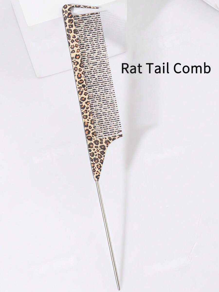 1 Lược đuôi nhọn in họa tiết da báo, lược chia tóc nhuộm, lược đuôi nhọn có móc, lược chia tóc, 1 Lược nhuộm bằng sợi carbon và nhựa, lược nhuộm đuôi nhọn bằng thép không gỉ, lược tạo điểm nhấn, lược chia tóc và làm phồng tóc, chịu nhiệt, phù hợp với nhiều kiểu tóc, lược chải tóc dành cho nữ và bé gái, lược chải tóc. - Nhiều màu - Xem 1
