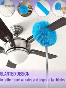 Microfiber Duster, Extendable Feather Duster, Reusable, Flexible, Washable, For Cleaning Ceiling Fans, High Ceilings, Blinds, Furniture, And Cars - Made In India. Electrostatic Dust Removal, Telescopic Pole For Cleaning Dust From High Places And Crev - Multicolor - View 3