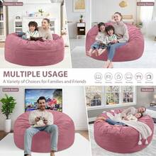 de 3 pies, Relleno de Espuma viscoelstica con Cubierta de Terciopelo, Funda extrable y Lavable a mquina, Silla Gigante para Adultos, Color Rosa Polvoriento - 3FT-36x36x22Pi polvorienta - Ver 2
