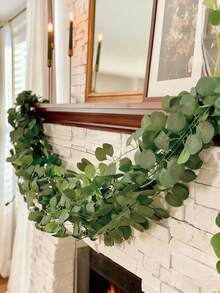 1/2pcs 80.7 Inch Artificial Eucalyptus Vine Green Fake Plant, Suitable For Outdoor Decor, Artificial Greenery, Home Decor, Wedding Decor, Porch Decor, Garden Decor, Tabletop Decor, Bedroom Decor, Bathroom Decor, Living Room Decor, Wedding Supplies, P - Green - View 5