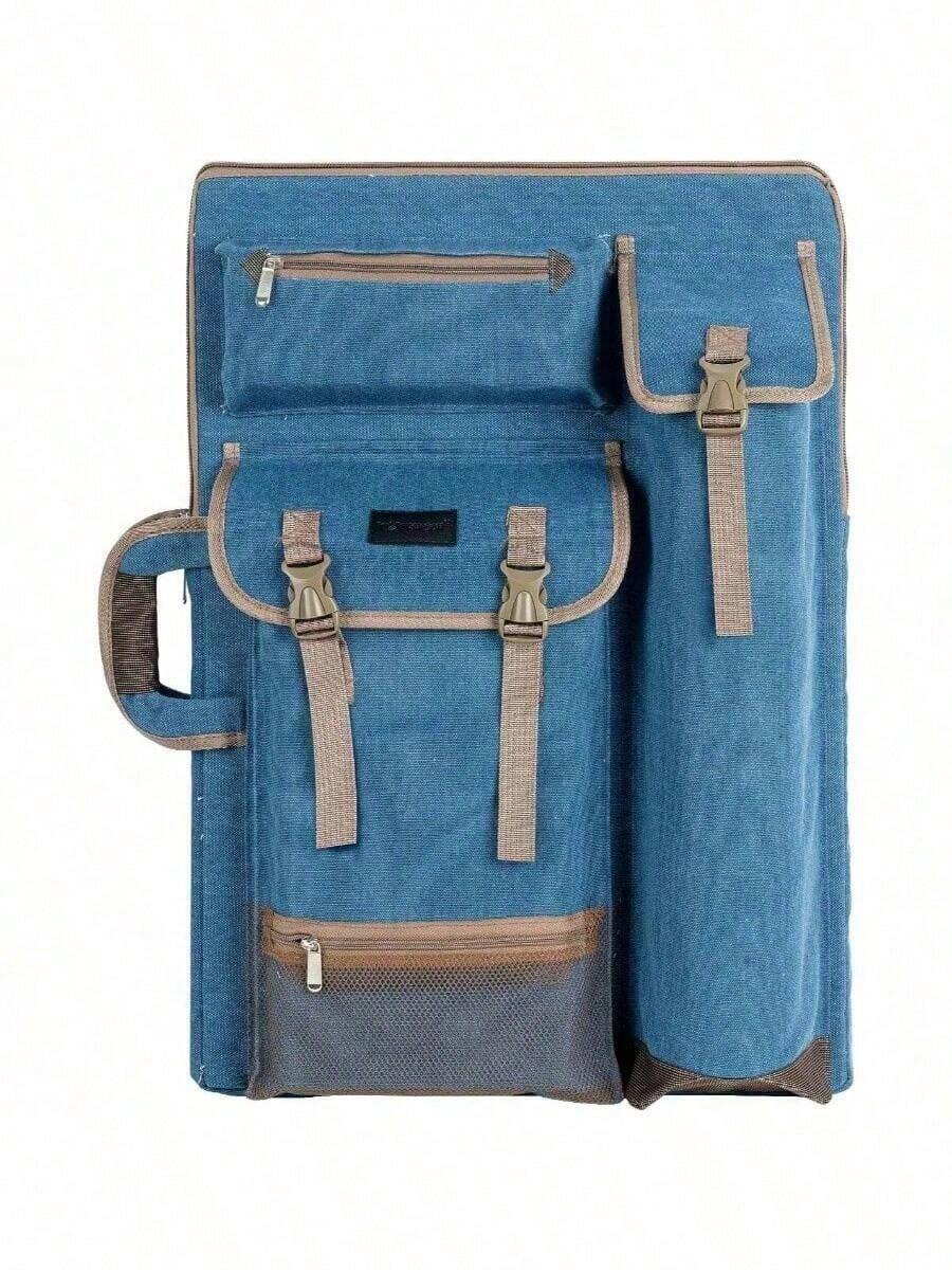 Art Portfolio Artist Backpack Canvas Bag Large 26u201Dx 19.5u201D - Turquoise - View 1