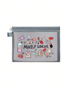 Makeup Bag With Makeup Pattern, Mesh Bag,Multifunctional Cosmetic Pouch, For Clips, Headbands,Red Air Cushion Storage Portable Storage Bag, Makeup Bag, Skincare Bag, Travel Essentials, Dormitory Supplies, Bathroom Storage, Jewelry Storage, Lip Oil And Cosmetics Storage Bag School Supplies Pouch ,Make Up Bag Holiday Essentials, Makeup Storage,Wedding Bride Gifts, Mother Gifts, Birthday Gifts, Gifts For Friends And Teachers - Multicolor - View 15