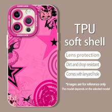 Gato rosa, negro, mariposa, estrellas, tema floral.funda de teléfono Fundas compatibles con ,Apple,VIVO,OPPO,,, y Honor.Fabricadas en silicona TPU,ofrecen protección contra golpes y caídas. - Blanco - Ver 5