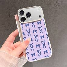 Funda para Teléfono - Una elegante funda para teléfono con un lazo azul sobre un fondo morado, diseñada para iPhone, incluyendo las series 17, 16, 15 y 14.Es duradero, estéticamente atractivo y ofrece alta protección con un hermoso diseño de TPU. - Color mixto 1 - Ver 4