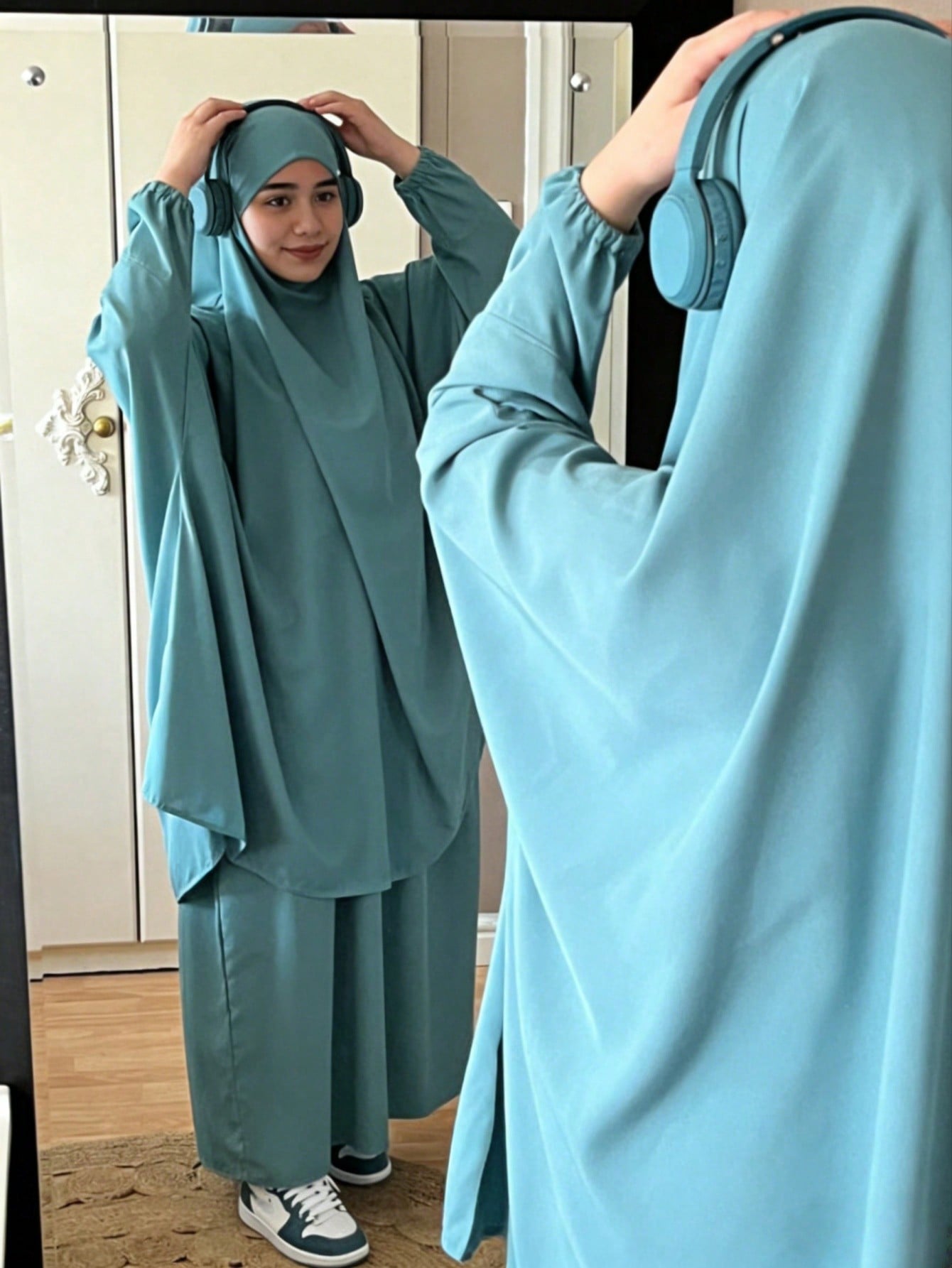 مجموعة فستان عباءة نيدا فضفاضة مريحة للنساء، مناسب...