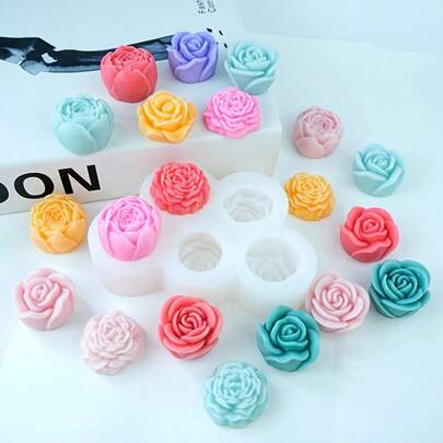 1 khuôn làm nến và sáp hình hoa 5 trong 1 tự làm, bao gồm hoa hồng, hoa mẫu đơn và các hình dạng khác, thích hợp cho xà phòng, đất sét nhựa, thạch cao và các dự án thủ công khác.