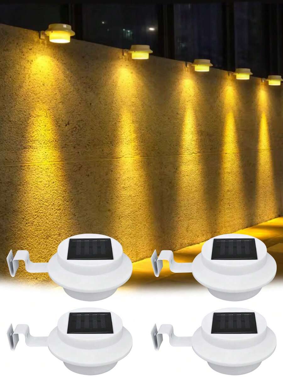 1pc Solar LED Fence Light - Outdoor Solar Lights For Outdoor Garden, Front Door, Railing And Deck Safety Lighting - One Size - View 1