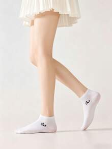 1/3/6 pares de calcetines tobilleros bajos para mujer, de tela de malla, con estampado de notas musicales, de estilo casual adecuados para uso diario, oficina y caminar - Multicolor - Ver 2