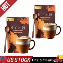 Mushroom Coffee USDA Organic With 6 Adaptogenic Mushrooms And MCT Oil, USA Grown Instant Coffee For Better Energy, Focus, Digestion, Immunity With Lions Mane & Turkey Tail, 30 Servings - 2 - 查看 9