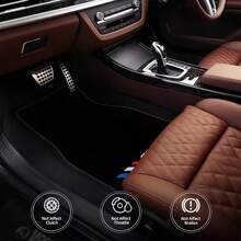 4pcs Sports Style Car Floor Mats, Double Line Design, Fit For All Models, Sedans, SUVs - Multicolor - View 4