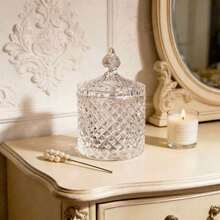 欧式罗马柱形玻璃糖罐/糖罐，欧式带盖储物罐，蜡烛罐，玻璃瓶，烛台杯 - A - 查看 2