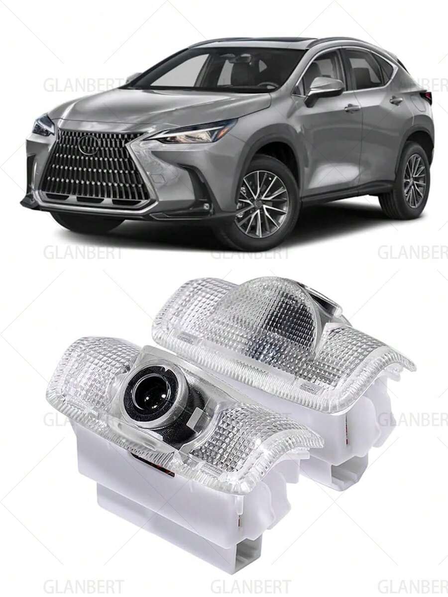 GLANBERT 2 Stück LED Auto Tür Logo Projektor Willkommens Geisterschatten Licht Zubehör für LEXUS RX ES GX LS LX IS GS RC UX Serie IS250 IS300 IS350, Dekorative Autobeleuchtung - Kompatibel mit LEXUS - Übersicht 1