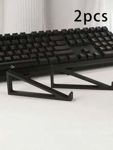 2pcs Space-Saving Keyboard Stand, Ergonomic Keyboard Holder Suitable For Unused Keyboards, Adjustable 20° Angle, Non-Slip Base, Comfortable Typing Experience, Fits Most 104/106 Keys Keyboards, Office & Home Work Space Accessory, Durable - Multicolor - View 7