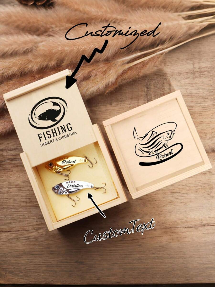 Mồi câu cá khắc tên theo yêu cầu, mồi câu cá thiết kế riêng, quà tặng cho người câu cá, dành tặng bố, chú, chồng, quà tặng câu cá, quà tặng Ngày của Cha - Nhiều màu - Xem 1