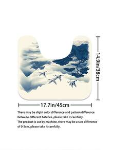 1/3/4 件套山鹤水彩浴室浴帘套装，新款中式风格，包含 12 个挂钩，72 英寸 x 72 英寸，另附马桶盖、浴垫和地毯。采用优质涤纶面料，可水洗且防霉，适用于节日装饰、浴室、房间、卧室装饰、浴室配件、厨房装饰、西式卧室窗帘、西式住宅以及母亲节主题装饰。 - 山鳥 - 查看 10