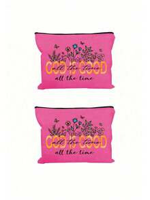 1 pièce Sac cosmétique chrétien inspirant | Verset biblique "Dieu est toujours bon" et imprimé floral religieux | Sac à maquillage avec fermeture éclair, organisateur de voyage multifonction portable | Plusieurs couleurs | Convient pour un usage quotidien, les voyages, le campus | Excellent cadeau pour les fêtes/la Saint-Valentin/l'anniversaire, Pâques, la Fête des mères pour les femmes - Multicolore - Voir 20