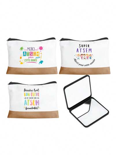 1 Túi đựng mỹ phẩm in hình chữ "Người giáo viên tuyệt vời nhất thế giới" kiểu Pháp, túi đựng đồ dùng vệ sinh cá nhân khi đi du lịch, quà tặng dự tiệc, túi đựng đồ trang điểm có khóa kéo, túi nhẹ, túi đựng đồ dùng vệ sinh cá nhân, quà tặng du lịch cho nam và nữ, quà cảm ơn cho giáo viên.