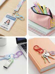 Set Kunci Resleting Ransel Tipe S Ganda dengan Klip Carabiner Pembuka Ganda untuk Wanita, Perlengkapan Perjalanan, untuk Pelayaran, Berkemah, Liburan Pantai, Kembali ke Sekolah, dan Perjalanan. - MultiWarna - View 5