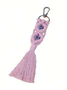 Bohemian Handmade Colorful Tassel Pendant With Evil Eye Keychain, Blue Glass Evil Eye Lucky Charm Pendant Keychain With Metal Ring For Keys, Backpacks, Handbags And Car Keys, Symbolizing Good Luck And Protection, Suitable For Friends, Family, Daily Wear, Travel, Festivals And Special Occasions, Essential For Fashion Enthusiasts And Believers - One Size - View 11