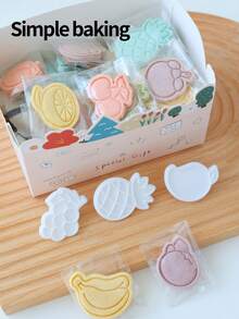 1 Set Of Fruit Series Cookie Molds, Cute Candy Cookie Cutter, Kitchen Baking Tools, Cake Decoration Cookie Stamps, Birthday Party Gift. Suitable For Making Cute Small Snacks, Suitable For Children's Snacks. Cake Decorating Accessories - View 9