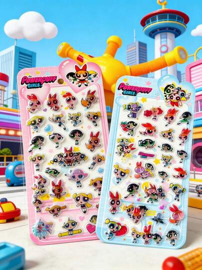 Original High-Quality Solid Adhesive Sticker Of The "Little Girl Detective Flying" Relief 3D Poster,Cute Stickers, Interesting And Shiny Embossed Decorations, Three-Dimensional And Fun Japanese Anime Stickers, Solid Texture, Exquisite Shape