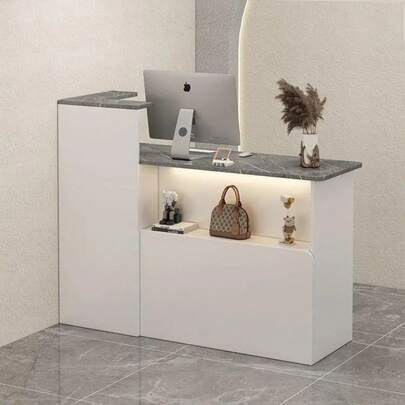 Mesa De Recepción Premium Simple Con Cajón Y 1 Puerta 100cm