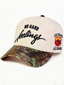 1 chiếc mũ lưỡi trai nam "NO HARD" thêu hoa hồng, có thể điều chỉnh, thích hợp cho hoạt động ngoài trời, chống nắng, mùa xuân, mùa thu, du lịch, bãi biển, kỳ nghỉ, lễ hội. - nhiều màu - Xem 14