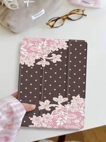 1 chiếc ốp lưng bảo vệ phẳng màu be & hồng chấm bi, họa tiết ren hồng, tương thích với iPad 10.2 inch 2021/2020 thế hệ 10/9/8, (A16) 11 inch thế hệ 11 2025, tương thích với Samsung Galaxy Tab A8 10.5 inch 2022, ốp bảo vệ máy tính bảng có khe cắm bút cảm ứng, hỗ trợ chức năng tự động tắt/mở màn hình. - Nhiều màu - Xem 2