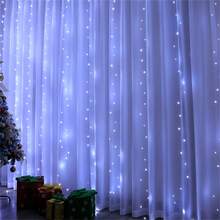 600/300/200/100 LEDs Fairy Waterfall Curtain Lights, 8 Modes, Indoor Wall Hanging Fairy Lights, Suitable For Christmas, Halloween, Valentine's Day, Thanksgiving, Wedding, Birthday, Party, Bedroom, Living Room Decor - Battery Box Curtain Light - View 20