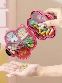 1pc Portable Dopamine-Inspired Floral Pill Box & Multi-Function Storage Box, A Vibrant Decorative Art Pill Box With A Suitable Travel Strap Pill Box, A Multi-Compartment Sealed Packing Storage Box, And A Portable Travel Pill And Jewelry Sealed Storage Box. - View 11