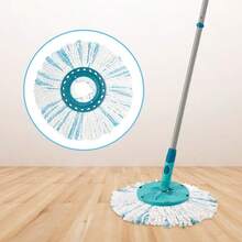 Yuunaie 1/2/4pcs Thick Rotating Mop Replacement Heads, Suitable For Leifheit Clean Twist Disc Mop, Deep Cleaning Washable & Reusable Mop Replacement Pads, Suitable For Kitchen & Bathroom Cleaning Accessories - 綠白色 - 查看 1