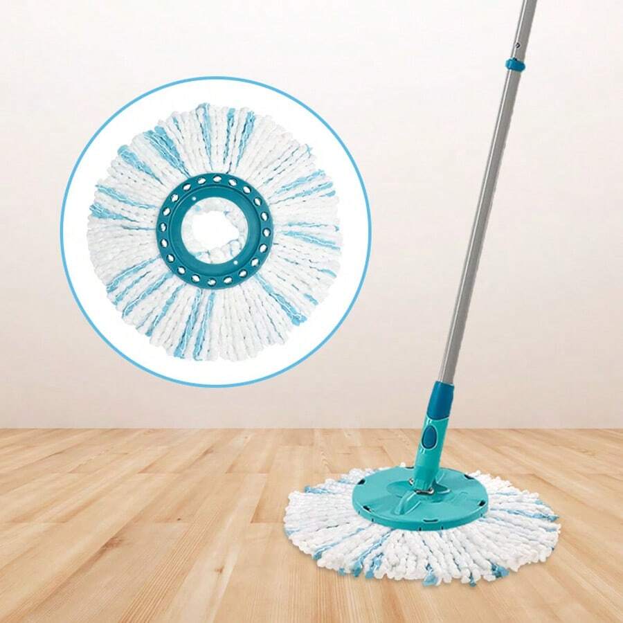 Yuunaie 1/2/4pcs Thick Rotating Mop Replacement Heads, Suitable For Leifheit Clean Twist Disc Mop, Deep Cleaning Washable & Reusable Mop Replacement Pads, Suitable For Kitchen & Bathroom Cleaning Accessories - 綠白色 - 查看 1
