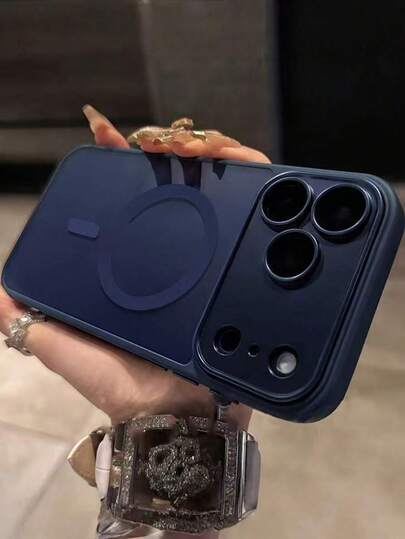 1 pieza Funda de teléfono magnética de lujo minimalista, con textura mate y transparente, compatible con iPhone 17 Air 16 15 14 13 12 11 Pro Max Plus, cubierta trasera suave de TPU