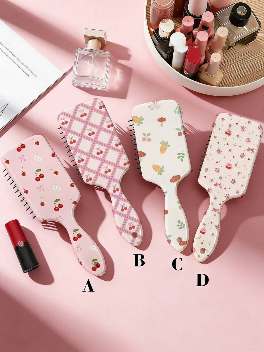 1 chiếc lược đệm khí họa tiết quả anh đào tươi mát mùa hè, lược chải tóc kiểu INS Sweet Girl, lược massage làm mượt tóc, kiểm soát tóc xơ rối cho việc làm đẹp hàng ngày. - Nhiều màu - Xem 1